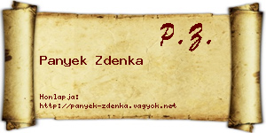 Panyek Zdenka névjegykártya